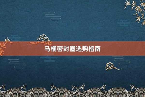 马桶密封圈选购指南
