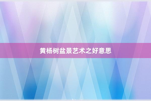 黄杨树盆景艺术之好意思